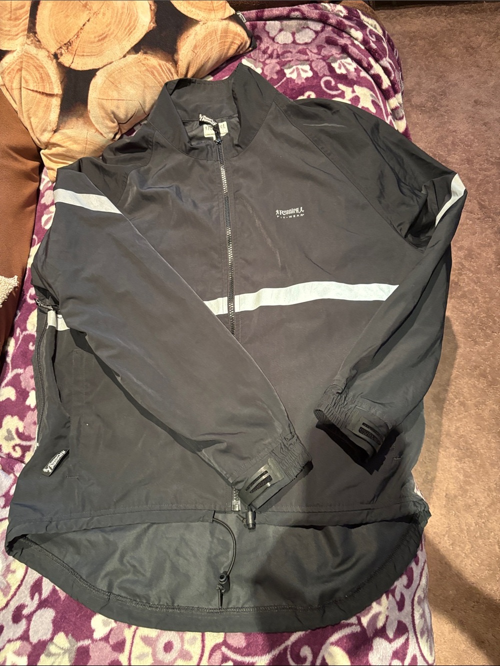 Black Reflective Windbreaker Jacket